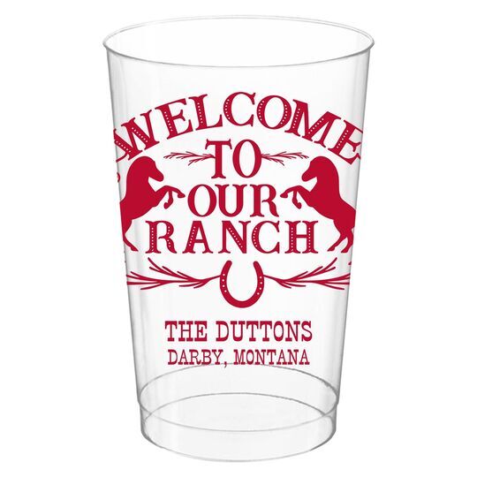 Welcome To Our Ranch Clear Plastic Cups